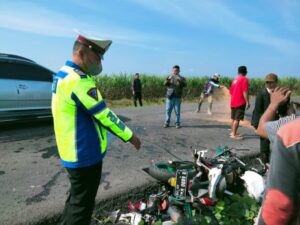 Sat Lantas Tulang Bawang Cek TKP Lakalantas Korban MD