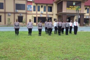 Polres Tulang Bawang Barat Gelar Upacara Sertijab Kapolsek Tulang Bawang Tengah dan Kapolsek Gunung Agung