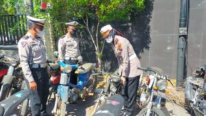 Satlantas Polres Nganjuk Amankan Ratusan Motor dalam Operasi Jaya Stamba 2022