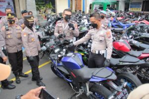 Polres Kediri Kota Amankan Ratusan Kendaraan Bermotor  Knalpot Brong