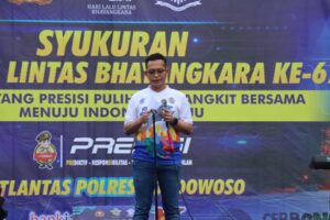 HUT Lalu Lintas ke-67, Satlantas Polres Bondowoso Mengadakan Senam Bersama dan Ratusan Hadiah Menarik