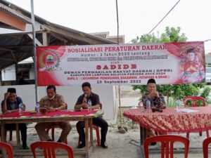 Anggota DPRD Lampung Selatan Sadide Gelar SOSPER No3 Tahun 2020 Tentang Ketentraman Ketertiban umum Dan Perlindungan Masyarakat