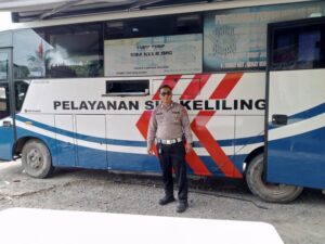 Satlantas Polres Lampung Selatan Melakukan Giat Perpanjangan SIM Keliling di Kantor Desa Bakauheni