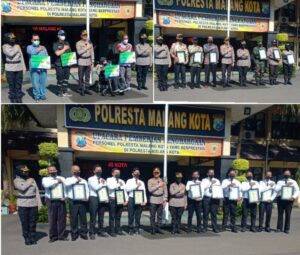 Polresta Malang Kota Gelar Upacara Pemberian Penghargaan dan BPJS Kepada Anggota Serta Masyarakat