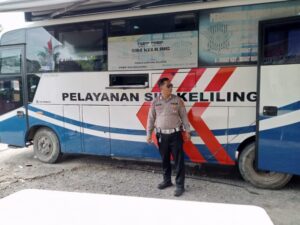 Satlantas Polres Lampung Selatan Melakukan Giat Perpanjangan SIM Keliling di Pasar Siring Itik Bakauheni