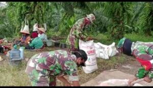 Wujud Sinergitas Kodim 0421/LS dan Anggota Koramil Bersama warga Dengan Program Unggulan TNI-AD