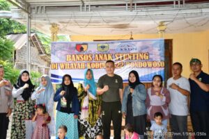 Dandim 0822 Bondowoso Laksankan Giat Gowes dan Sambangi Anak Stunting