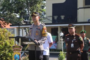 Kapolres Bondowoso Pimpin Apel Tradisi Penerimaan Bintara Remaja Baru Tahun 2023