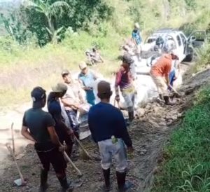 Luar Biasa ! ! Man Lin Perbaiki Jalan Desa Penang Botolinggo Bondowoso Memakai Dana Pribadi