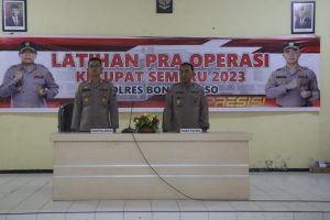 Polres Bondowoso Melaksanakan Lat Pra Ops Ketupat Semeru 2023 di Satlantas Polres Bondowoso