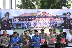 Press Conference Pemusnahan Barang Bukti Oleh Polres Bondowoso