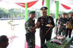 Dandim 0822 Dan Prajurit Jajaran Hadiri Upacara Peringatan HUT Bhayangkara Ke-77