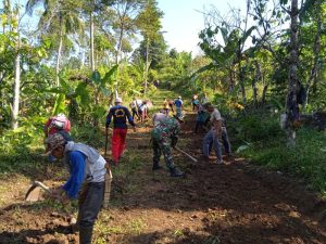 Wujud Peduli Babinsa Kodim 0421/Ls, Laksanakan Karya bakti Pembersihan Jalan