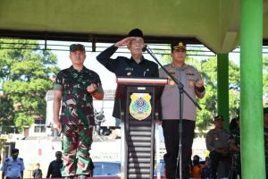 Dandim 0822 Bersama Kapolres Bondowoso Ikuti Apel Gelar Kesiapsiagaan Bencana