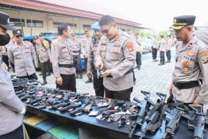 AKBP Yusriandi Yusrin Kapolres Lamsel, Periksa Sarpras Hadapi Pengamanan Pilkades Serentak