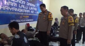 Kapolres Bondowoso Menghadiri Kegiatan Donor Darah Dalam Rangka Sambut HUT Lantas Ke-68