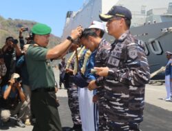Dandim 0825/Banyuwangi Bersama Forkopimda Sambut Kedatangan Satgas Lattek Jalasesya Ke-71 Tahun 2023