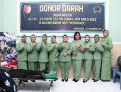 HUT Korem 083/Bdj Ke 60, Kodim 0822 Bondowoso Gelar Donor Darah