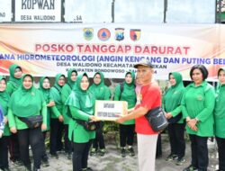 Peduli Bencana, Persit Kodim 0822 Bondowoso Salurkan Bantuan