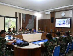 Kodim 0822 Bondowoso ikuti Kegiatan Pengarahan Pangdam V Brawijaya kepada Para Dansat Jajaran Kodam V/ Brw secara Virtual