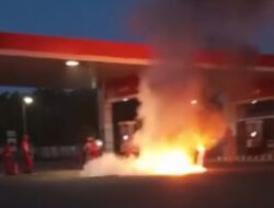 Sepeda Motor Jenis Thunder Terbakar Di Pom Tapen Bondowoso, Berikut Kronologinya