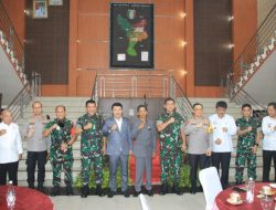 Kapolres Pringsewu dan Forkopimda Sambut Kunjungan Kerja Kepala Staf TNI AD