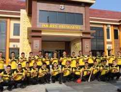 HUT Bhayangkara ke-78: Polres Pringsewu Lakukan Penghijauan Lingkungan