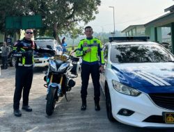 Personel Lalu Lintas Polres Pringsewu Kawal Kunjungan Jokowi di Lampung