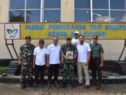 Kunjungan Dandim 0825/Banyuwangi Ke Pabrik Pengolahan Kopi Lanang Robusta PTPN 1 Regioanal 5