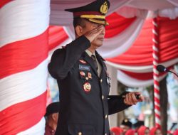 Polres Lumajang Pimpin Upacara Penurunan Bendera HUT RI ke-79