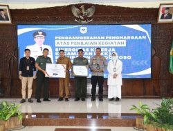 Kasdim 0822 Hadiri pemberian Penghargaan Kecamatan Terbaik Sinergitas Kinerja Tahun 2024 Kabupaten Bondowoso