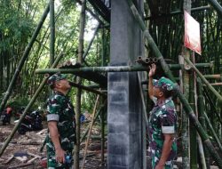 Kasdim 0822 Bondowoso Tinjau Progres Gapura TMMD ke-123 di Gunosari, Hampir Rampung