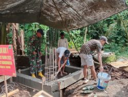 Progres Sasaran Fisik TMMD ke-123 Kodim 0822 Bondowoso Melalui Pembangunan Tandon Air 5.000 Liter di Desa Trotosari
