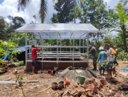 Satgas TMMD Kodim 0822 Bondowoso Bangun Rumah Pangan di Desa Trotosari untuk Cegah Stunting