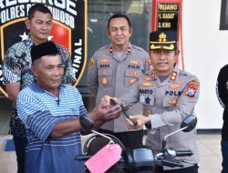 Pasca Amankan Tersangka Curanmor, Polres Bondowoso Serahkan Motor ke Pemilik Tanpa Biaya