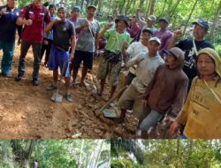 Warga Margajaya dan Rawa Agung Lampung Gotong Royong Perbaiki Jalan Rusak