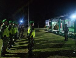 Jaga Kamtibmas Danramil Pujer Bersama Banser Pastikan Pasar Malam di Lapangan Kejayan Aman & Kondusif