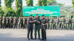 Kolonel Inf Rinto Wijaya Komandan Brigif TP 28/Bari Fola Menerima Alih Kodal Yonif TP 822/SM