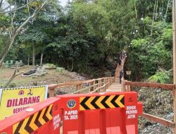 Meski Sudah Dibangun, BPBD Bondowoso Berdalih Anggaran Jembatan Darurat Sentong Rp75 Juta Belum Cair