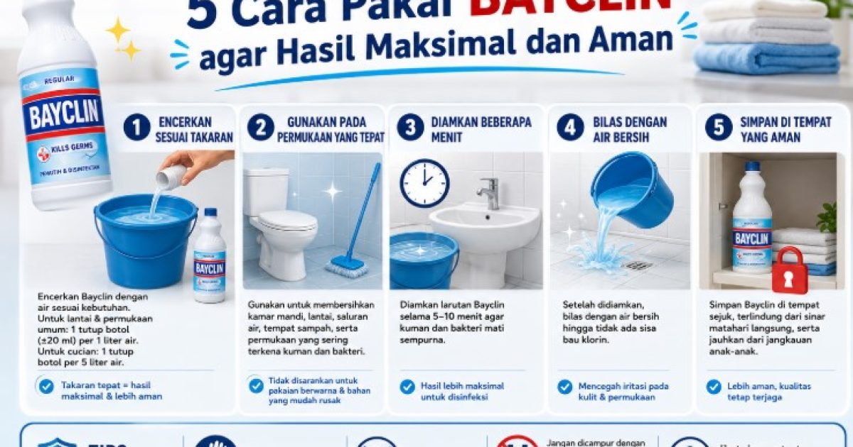 5 Cara Pakai Bayclin agar Hasil Maksimal dan Aman