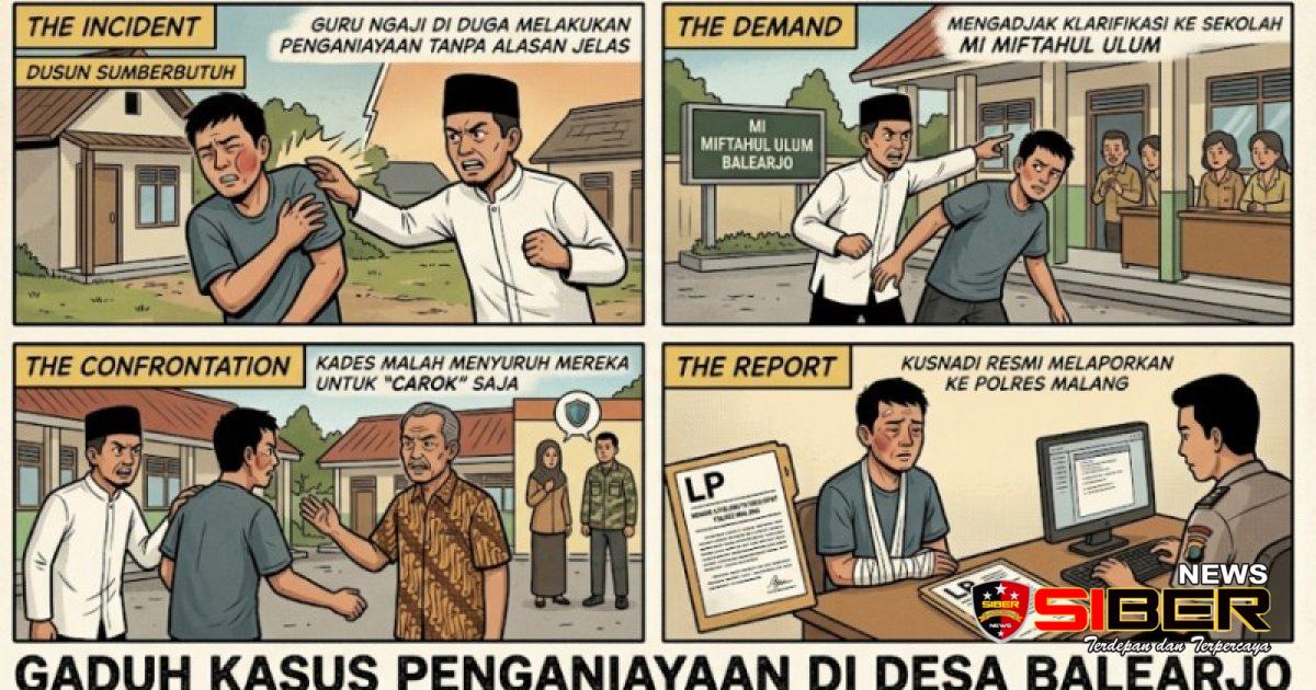 Gaduh Dugaan Penganiayaan di Desa Balearjo, Warga Laporkan Seorang Guru Ngaji ke Polres Malang